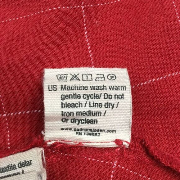 Gudrun Sjoden Jacket sz M Linen Blend Red Windowpane Pockets Lagenlook Oversized - Picture 14 of 16